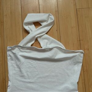 SHEIN White Halter Crop Top